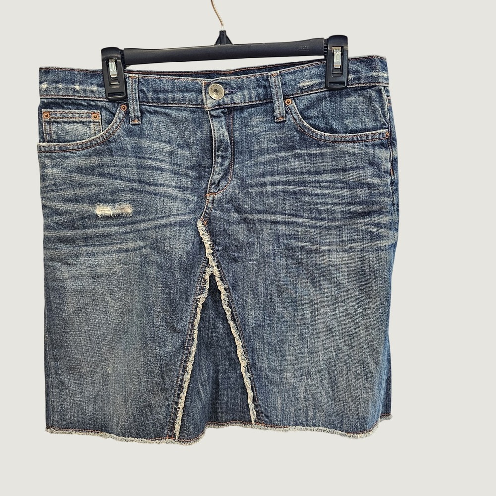 Banana Republic Blue Jean Denim Deconstructed Skirt 6/29